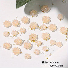 50Pcs 3D Acrylic Aurora Camellia Nail Art Jewelry Acrylic Resin Flowers