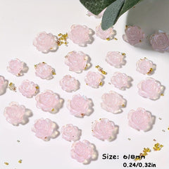 50Pcs 3D Acrylic Aurora Camellia Nail Art Jewelry Acrylic Resin Flowers