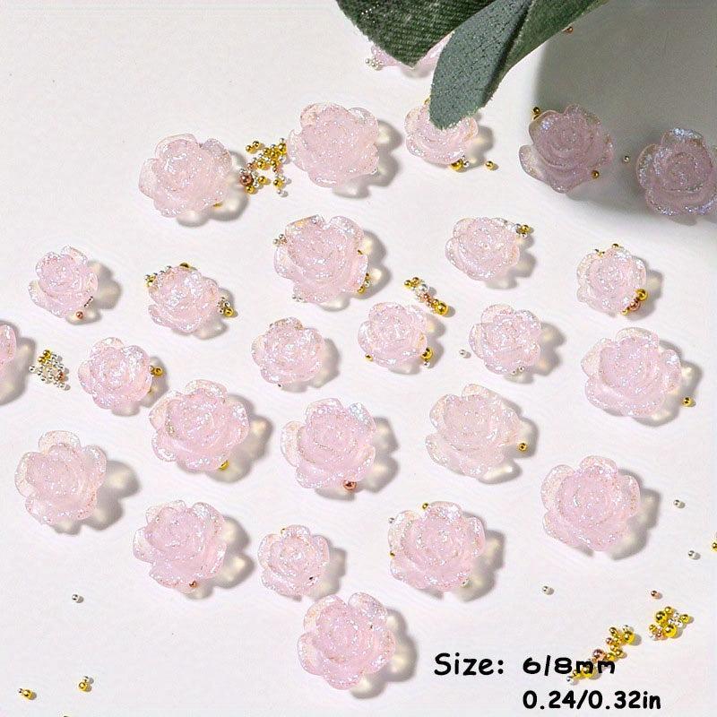 50Pcs 3D Acrylic Aurora Camellia Nail Art Jewelry Acrylic Resin Flowers