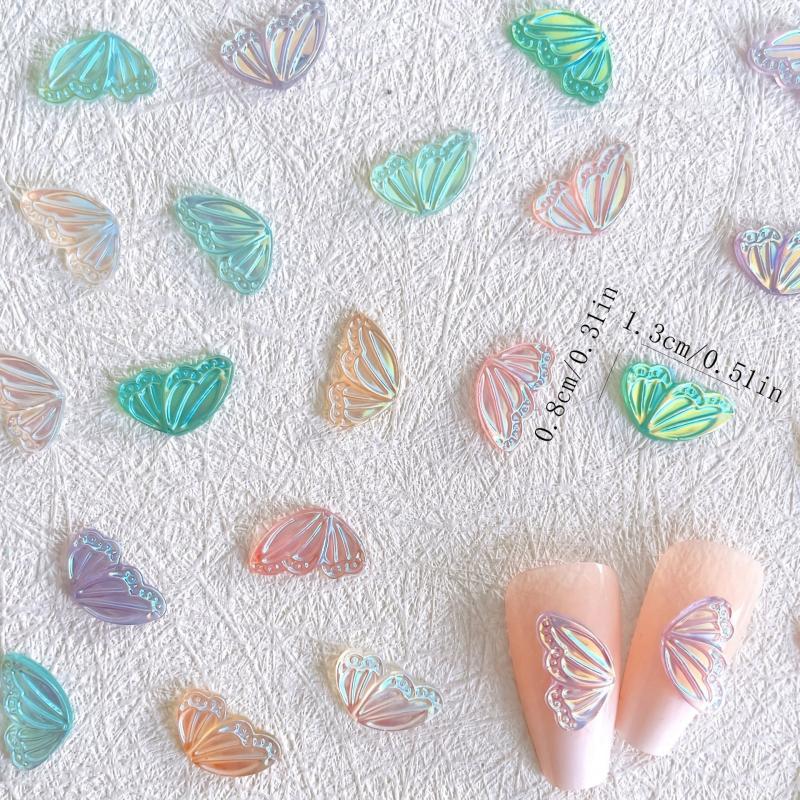 15pcs Aurora Butterfly Wing Nail Art Charms for DIY Nail Art Decoration