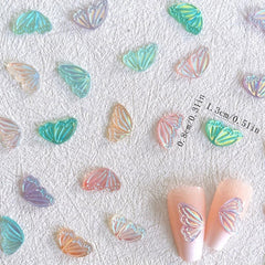 15pcs Aurora Butterfly Wing Nail Art Charms for DIY Nail Art Decoration