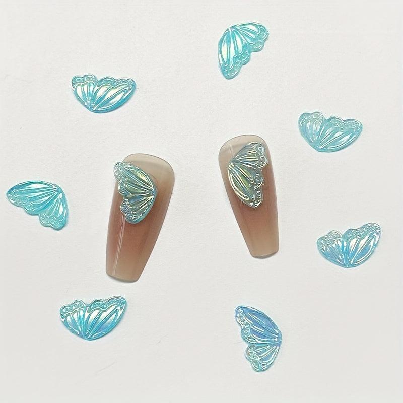 15pcs Aurora Butterfly Wing Nail Art Charms for DIY Nail Art Decoration