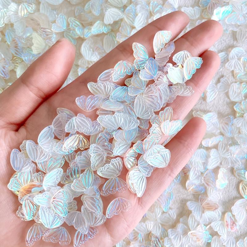 15pcs Aurora Butterfly Wing Nail Art Charms for DIY Nail Art Decoration
