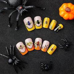 Halloween Spider Nail Charms with Rhinestone 3D Punk Retro Nail Accessories