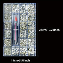 8600pcs Rhinestones Kit with Diamond Storage Box and Wax Pen