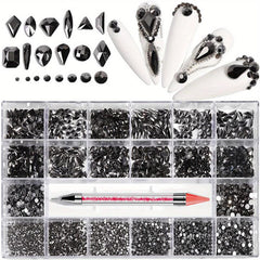 8600pcs Rhinestones Kit with Diamond Storage Box and Wax Pen