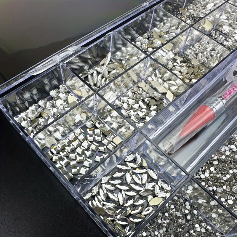 8600pcs Rhinestones Kit with Diamond Storage Box and Wax Pen