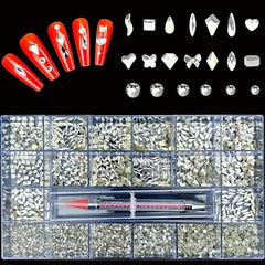 8600pcs Rhinestones Kit with Diamond Storage Box and Wax Pen