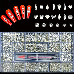 8600pcs Rhinestones Kit with Diamond Storage Box and Wax Pen