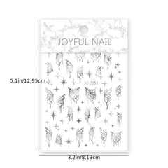 Butterfly Nail Stickers 3D Nail Art Supplies Self Adhesive Decals 12 Colors