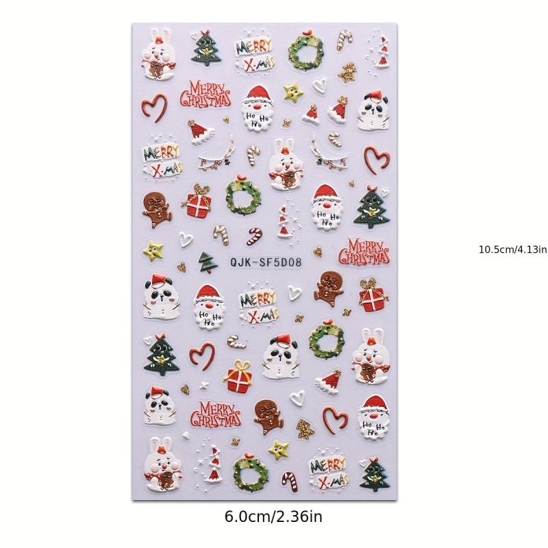 Christmas Nail Art Stickers - Santa Snowflake Elk Tree Decal