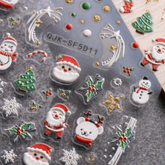 Christmas Nail Art Stickers - Santa Snowflake Elk Tree Decal
