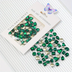 50pcs Mix Shaped Rhinestones 3D Glass Nail Art Gem