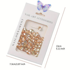 50pcs Mix Shaped Rhinestones 3D Glass Nail Art Gem