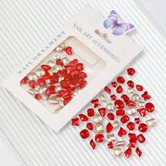 50pcs Mix Shaped Rhinestones 3D Glass Nail Art Gem