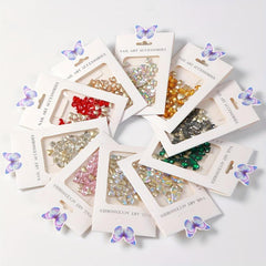 50pcs Mix Shaped Rhinestones 3D Glass Nail Art Gem