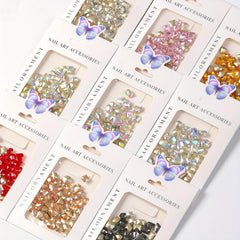 50pcs Mix Shaped Rhinestones 3D Glass Nail Art Gem