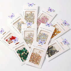 50pcs Mix Shaped Rhinestones 3D Glass Nail Art Gem
