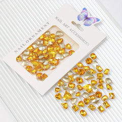 50pcs Mix Shaped Rhinestones 3D Glass Nail Art Gem