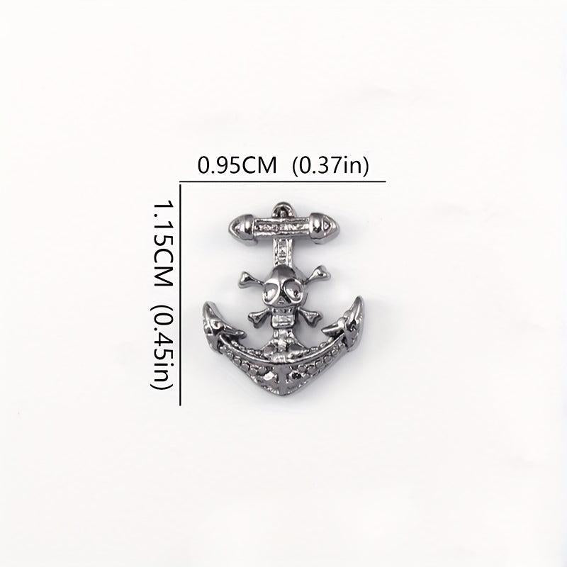 10pcs 3D Alloy Skull Nail Art Charms Halloween Nail Art Accessories