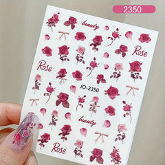 3D Rose Nail Art Stickers Floral DIY Nail Decoration