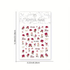 3D Rose Nail Art Stickers Floral DIY Nail Decoration