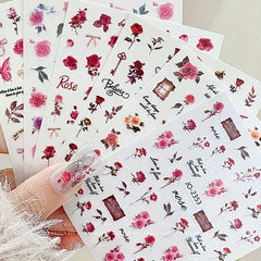 3D Rose Nail Art Stickers Floral DIY Nail Decoration