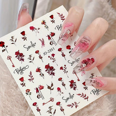 3D Rose Nail Art Stickers Floral DIY Nail Decoration