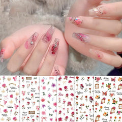 3D Rose Nail Art Stickers Floral DIY Nail Decoration