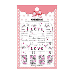 Love Heart Girl's Face Nail Decals - DIY nail art stickers