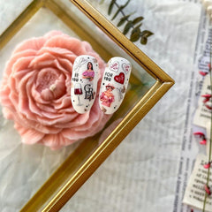 Love Heart Girl's Face Nail Decals - DIY nail art stickers