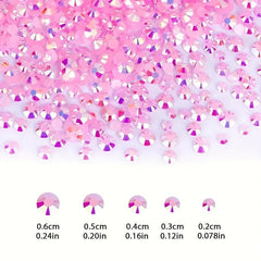 Flat Back Nail Art Rhinestones Crystal Gemstones DIY Nail Salon Multicolor