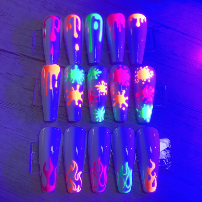 Fluorescent Halloween Nail Stickers DIY Manicure Decals