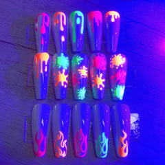 Fluorescent Halloween Nail Stickers DIY Manicure Decals