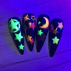 Fluorescent Halloween Nail Stickers DIY Manicure Decals