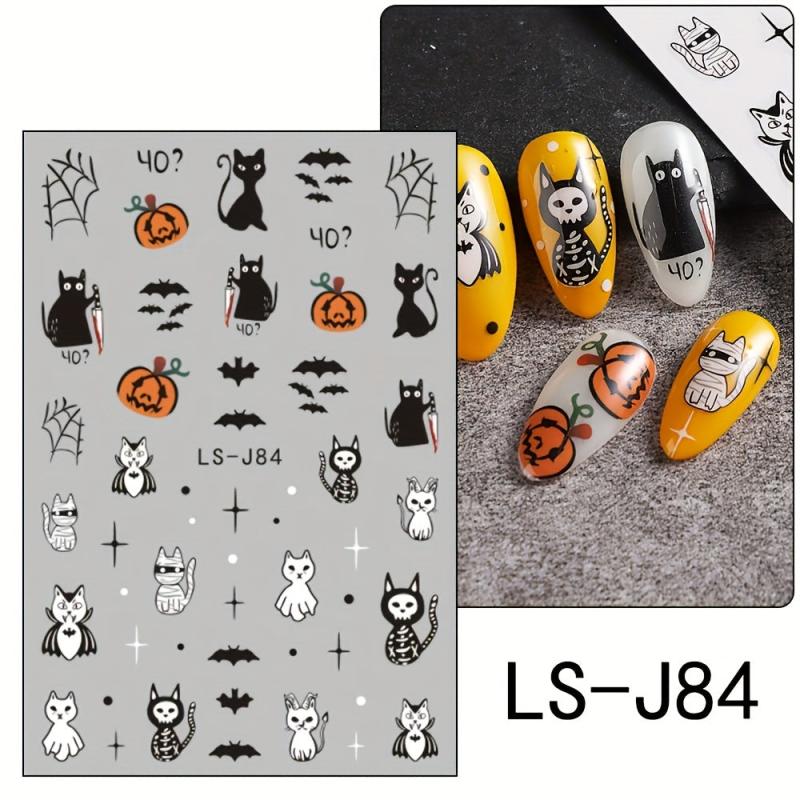 Halloween Nail Art Stickers Jack On Lantern Ghost Spider Nail Art Decals