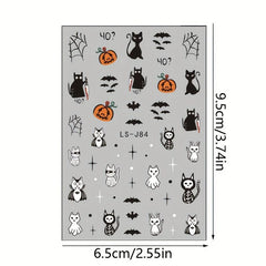 Halloween Nail Art Stickers Jack On Lantern Ghost Spider Nail Art Decals