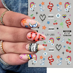 Halloween Nail Art Stickers Jack On Lantern Ghost Spider Nail Art Decals
