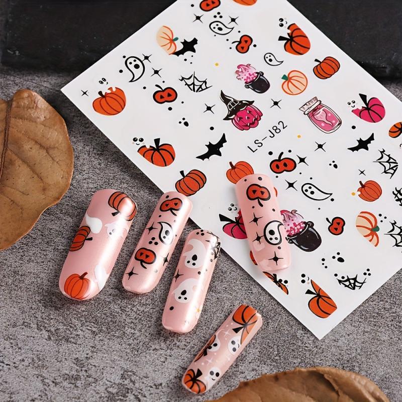 Halloween Nail Art Stickers Jack On Lantern Ghost Spider Nail Art Decals