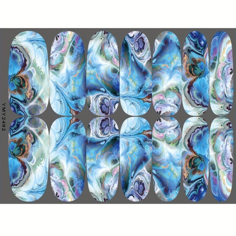 Marble Full Wrap Nail Polish Stickers - Self Adhesive Gel Nail Decals