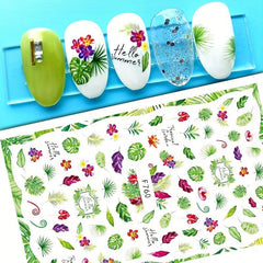 1sheet Green Clover Stickers 3D Nail Decals