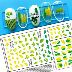 1sheet Green Clover Stickers 3D Nail Decals