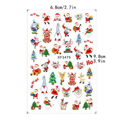 3D Christmas Nail Art Stickers Snowflake Santa Claus Reindeer Decals
