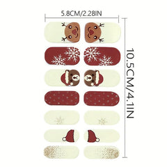 Christmas Glitter Snowflake Nail Polish Stickers for Xmas Parties
