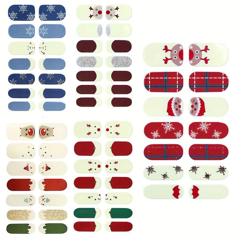 Christmas Glitter Snowflake Nail Polish Stickers for Xmas Parties