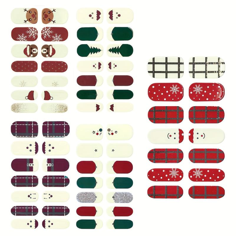 Christmas Glitter Snowflake Nail Polish Stickers for Xmas Parties