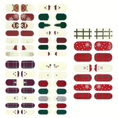 Christmas Glitter Snowflake Nail Polish Stickers for Xmas Parties