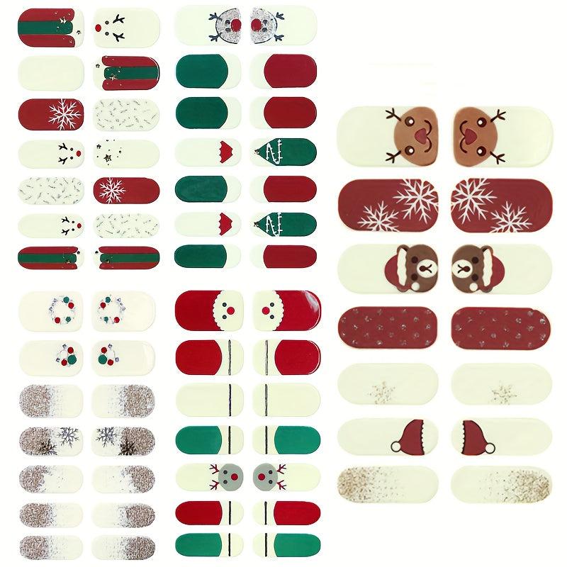 Christmas Glitter Snowflake Nail Polish Stickers for Xmas Parties