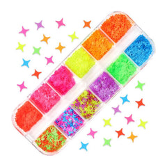 Neon Star Nail Glitter Fluorescent Gel Nails Decoration
