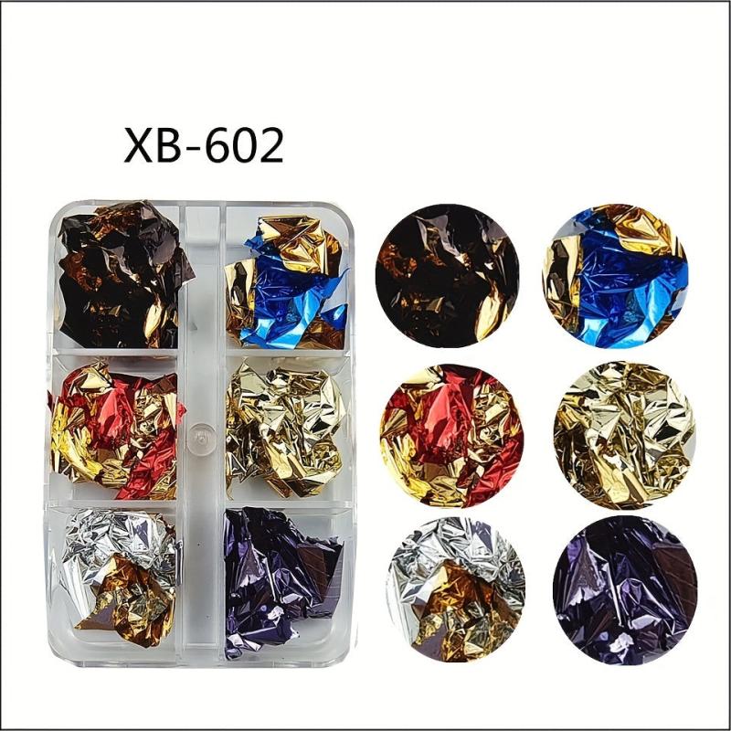 Holographic Aluminum Foil 3D Nail Flakes Sequins Tinsel Foil Glitter